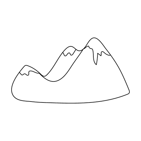 Green mountains.Mountain range covered with dense forest.Different mountains single icon in outline style vector symbol stock illustration.のイラスト素材