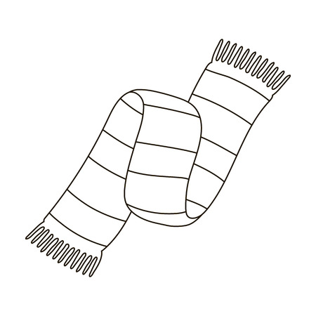 Beautiful two-tone scarf.Scarf with her ropes on the ends.Scarves and shawls single icon in outline style vector symbol stock illustration.のイラスト素材