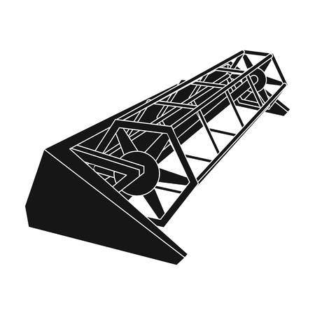 Metal attachment to the tractor for the harvest. Modern agricultural machinery.Agricultural Machinery single icon in black style vector symbol stock illustration.のイラスト素材