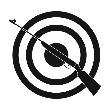 Weapon and target. Shooting gallery in an amusement park.Amusement park single icon in black style vector symbol stock illustration.のイラスト素材