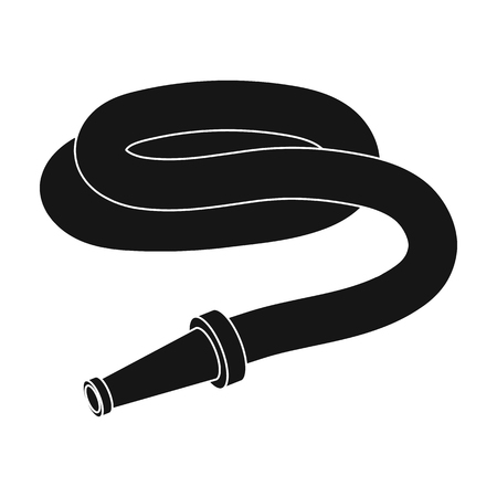 Garden hose with nozzle. Hose for watering beds.Farm and gardening single icon in black style vector symbol stock illustration.のイラスト素材