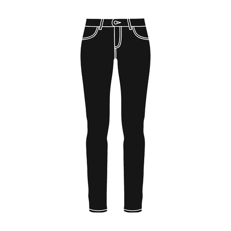 Green skinny pants for women. Women s clothes for a walk.Women clothing single icon in black style vector symbol stock illustration.のイラスト素材