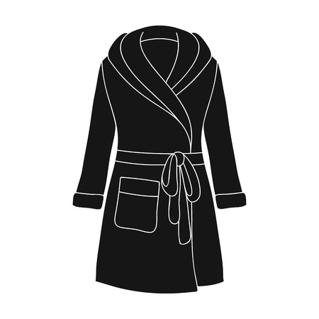 Green lady s gown after bath. Home clothes for women. Woman clothes single icon in black style vector symbol stock illustration.のイラスト素材