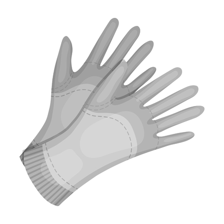 Garden gloves to work with the land in the garden. Protective gardener clothing.Farm and gardening single icon in monochrome style vector symbol stock illustration.のイラスト素材