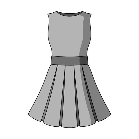 Beautiful light pink summer dress without sleeves. Clothing for a hike to the beach.Women clothing single icon in monochrome style vector symbol stock illustration.のイラスト素材