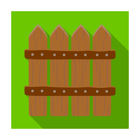 Wooden decorative sectional fence. Fencing for the protection of the garden.Farm and gardening single icon in flat style vector symbol stock illustration.のイラスト素材