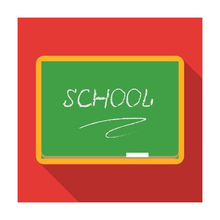 Blackboard with chalk and pointer . Board for classes.School And Education single icon in flat style vector symbol stock illustration.のイラスト素材