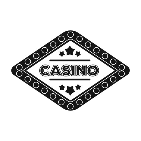 The emblem of the playing club with the inscription of the casino.Kasino single icon in black style vector symbol stock illustration.のイラスト素材