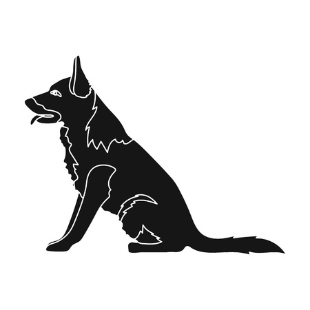 Police dog for detaining criminals. Trained shepherd for prison.Prison single icon in black style vector symbol stock illustration.のイラスト素材