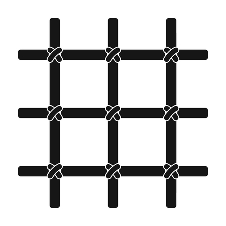 Lattice in the cell of the prisoner. A metal door to hold criminals.Prison single icon in black style vector symbol stock illustration.のイラスト素材