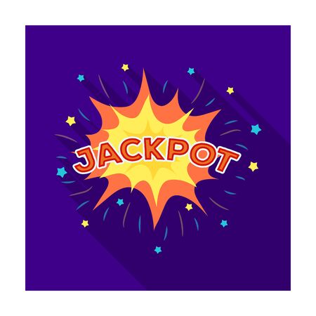 Jackpot, winnings at the casino. The greatest win in the game club.Kasino single icon in flat style vector symbol stock illustration.のイラスト素材