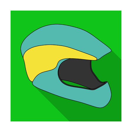 Protective helmet for cyclists. Protection for the head athletes.Cyclist outfit single icon in flat style vector symbol stock illustration.のイラスト素材