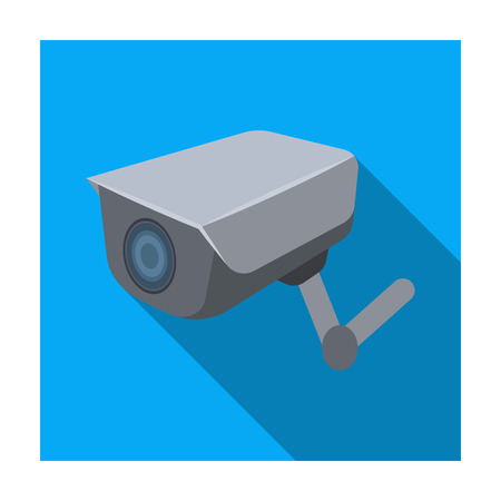 CCTV camera in the prison. The system of monitoring the jailers.Prison single icon in flat style vector symbol stock illustration.のイラスト素材