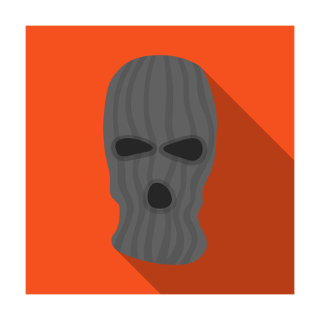 Mask to close the face of the offender from witnesses.Prison single icon in flat style vector symbol stock illustration.のイラスト素材