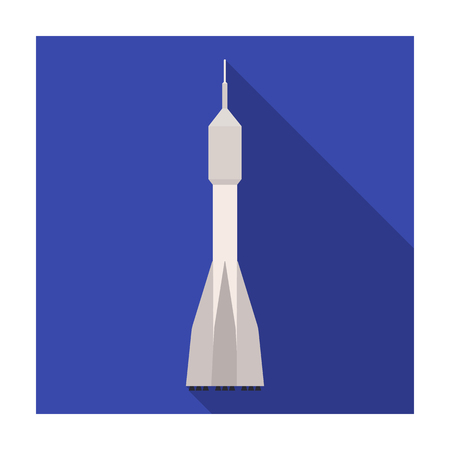 A rocket to fly into space. Transport for space exploration.Transport single icon in flat style vector symbol stock illustration.のイラスト素材