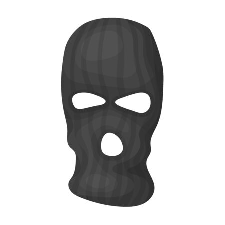 Mask to close the face of the offender from witnesses.Prison single icon in monochrome style vector symbol stock illustration.のイラスト素材