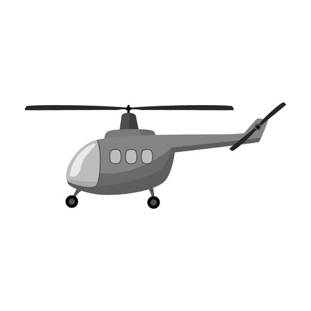 Air transport helicopter. Transport with blades.Transport single icon in monochrome style vector symbol stock illustration.のイラスト素材