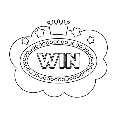 Emblem of the winner in the casino in the form of a cloud with the stars.Kasino single icon in outline style vector symbol stock illustration.のイラスト素材