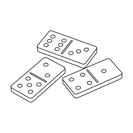 Dominoes for playing in the casino. Gambling for money.Kasino single icon in outline style vector symbol stock illustration.のイラスト素材