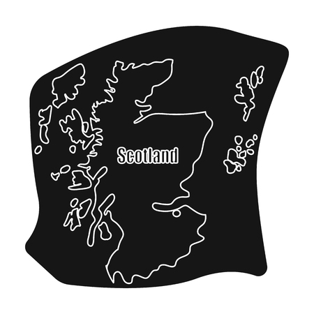 Scotland the map.Scotland is a Country on the world map.Scotland single icon in black style vector symbol stock illustration.のイラスト素材