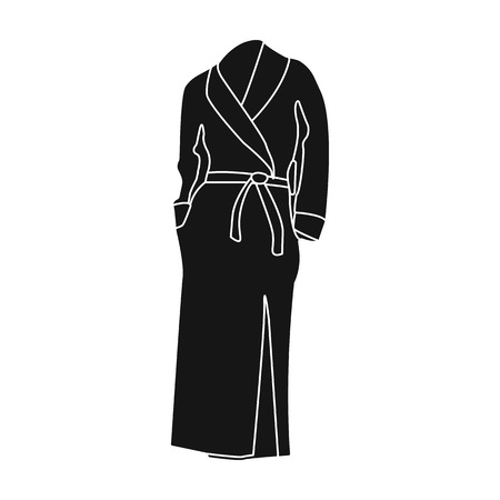 lady s gown after bath. Home clothes for women. Woman clothes single icon in black style vector symbol stock illustration.のイラスト素材