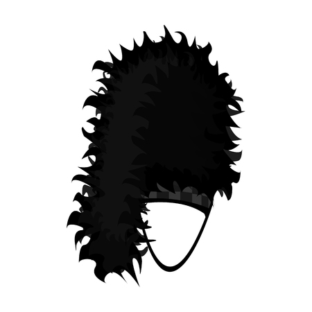 Mask with hair for the Scot.The Scottish national symbol.Scotland single icon in monochrome style vector symbol stock illustration.のイラスト素材