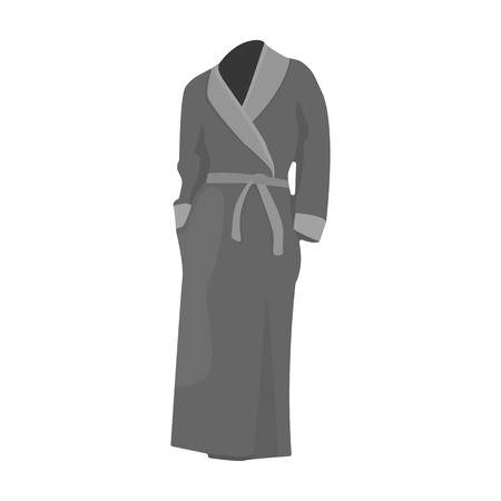 Pink lady s gown after bath. Home clothes for women. Woman clothes single icon in monochrome style vector symbol stock illustration.のイラスト素材