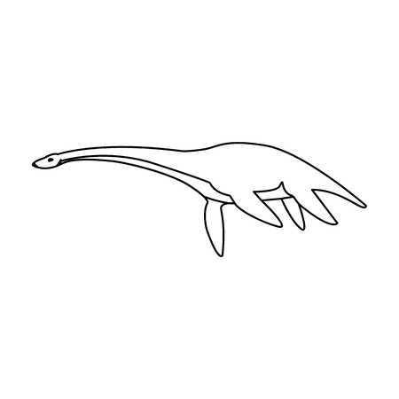 Blue Loch ness monster.The monster of lake Loch ness in Scotland.Scotland single icon in outline style vector symbol stock illustration.のイラスト素材