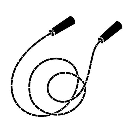 Rope with handles.Jump rope endurance training.Gym And Workout single icon in black style vector symbol stock illustration.のイラスト素材