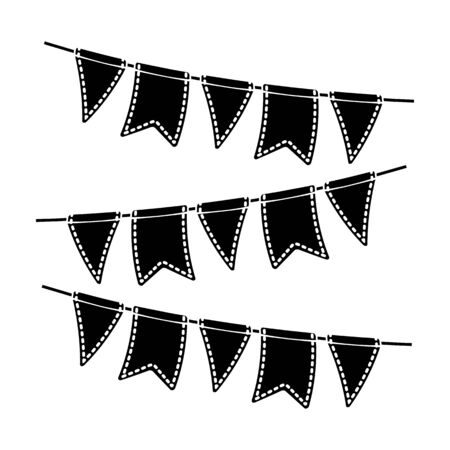 Festive colorful ribbons. Party and parties single icon in black style vector symbol stock illustration.のイラスト素材