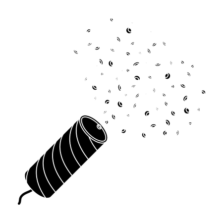 Holiday firecracker salute.Party and parties single icon in black style vector symbol stock illustration.のイラスト素材