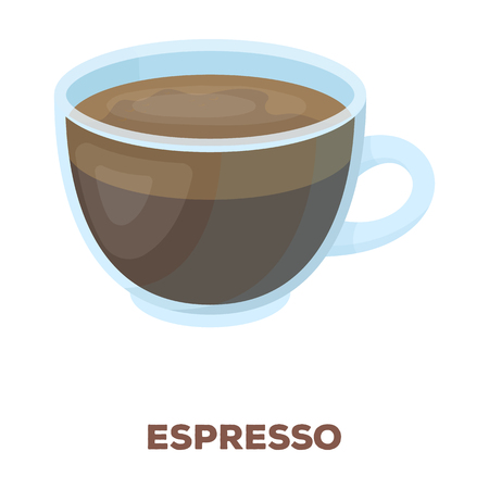Espresso coffee.Different types of coffee single icon in cartoon style vector symbol stock illustration web.のイラスト素材