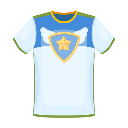 T-shirt fan with print.Fans single icon in cartoon style vector symbol stock illustration.のイラスト素材