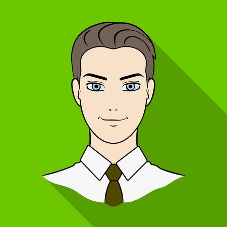 Avatar of a man in a shirt.Avatar and face single icon in flat style vector symbol stock illustration.のイラスト素材