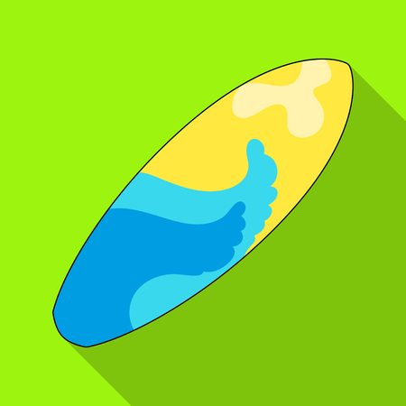 Surfboard. For surfing the waves.Summer rest single icon in flat style vector symbol stock illustration.のイラスト素材