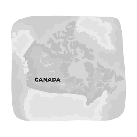Map of Canada. Canada single icon in monochrome style vector symbol stock illustration web.のイラスト素材