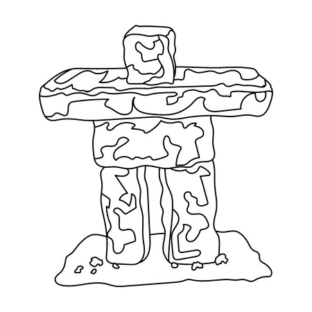 Stone sculpture in canada. Canada single icon in outline style vector symbol stock illustration web.のイラスト素材