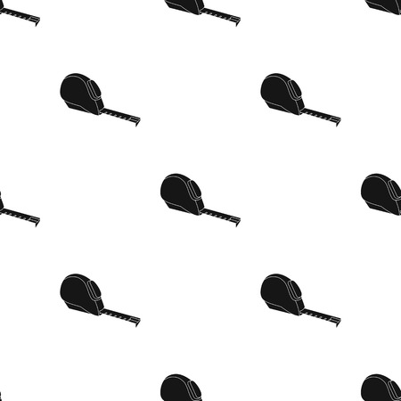 Tape measure pattern in black style.のイラスト素材