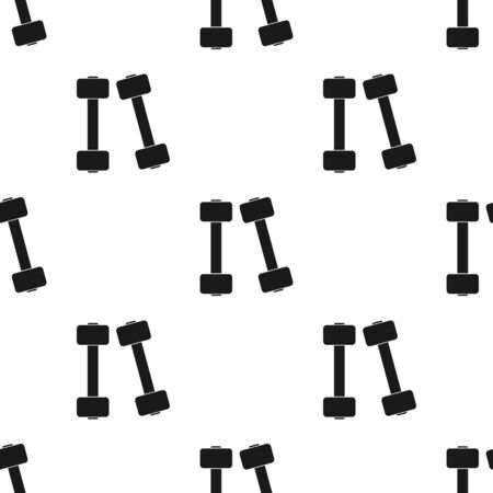 Dumbbells icon in black style isolated on white background. Sport and fitness pattern stock vector illustration.のイラスト素材