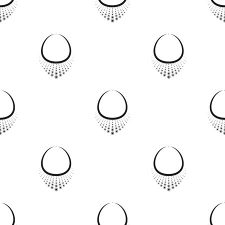 Necklace with diamond icon in black style isolated on white background. Jewelry and accessories pattern stock vector illustration.のイラスト素材