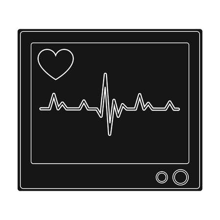 Medical monitor.Medicine single icon in black style vector symbol stock illustration web.のイラスト素材