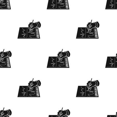 Financial graphic icon in black style isolated on white background. Money and finance pattern stock vector illustration.のイラスト素材