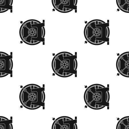 Bank vault icon in black style isolated on white background. Money and finance pattern stock vector illustration.のイラスト素材