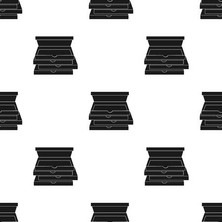 Pizza boxes icon in black style isolated on white background. Pizza and pizzeria pattern stock vector illustration.のイラスト素材