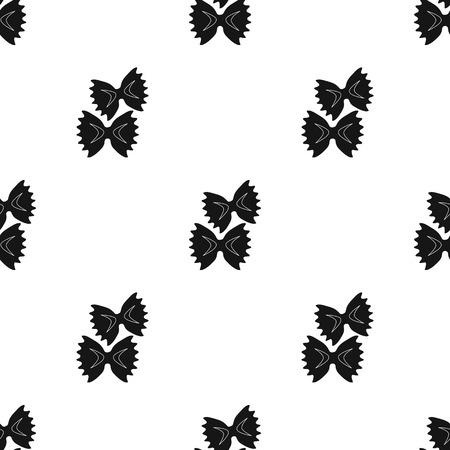 Farfalle icon pasta in black style isolated on white background. Types of pasta pattern stock vector illustration.のイラスト素材