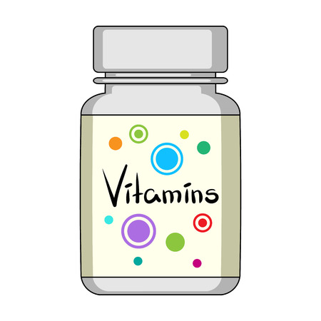 Packing with vitamins.Medicine single icon in cartoon style vector symbol stock illustration web.のイラスト素材