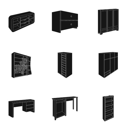 The set of images on the theme of sleep and rest. Different beds for every taste and color.Bed icon in set collection on black style vector symbol stock illustration.のイラスト素材