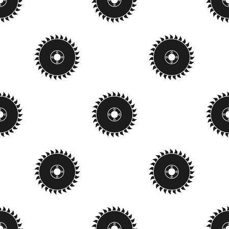 Saw disc icon in black style isolated on white background. Sawmill and timber pattern stock vector illustration.のイラスト素材