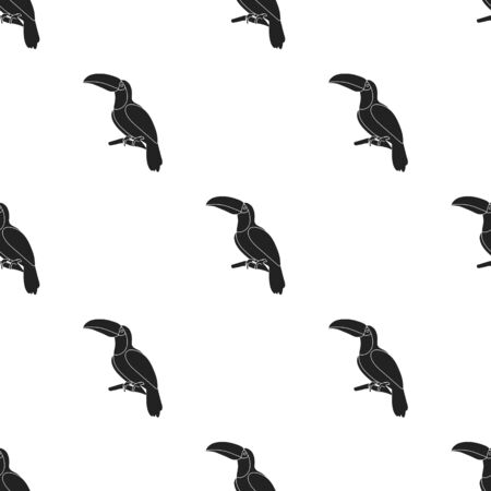 Toucan icon in black style isolated on white background. Bird pattern stock vector illustration.のイラスト素材
