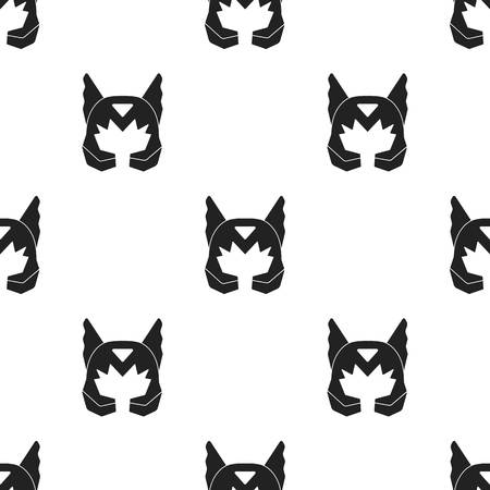 Superheros helmet icon in black style isolated on white background. Superheros mask pattern stock vector illustration.のイラスト素材